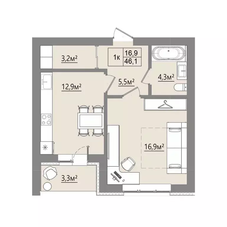 1-к кв. Воронежская область, Рамонский район, с. Ямное ул. Графа ... - Фото 1