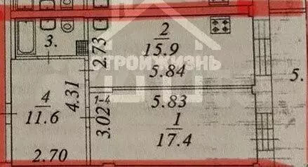 1-к. квартира, 48,6 м, 3/9 эт. - Фото 0