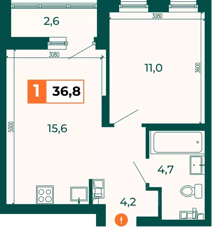 1-к кв. Свердловская область, Екатеринбург ВИЗ жилрайон, Квартал ... - Фото 1