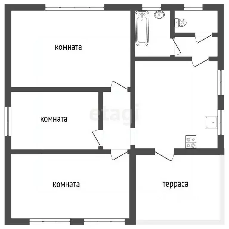 Дом в Крым, Сакский район, с. Уютное, Прибой СПК ул. Ореховая, 46 (61 ... - Фото 2