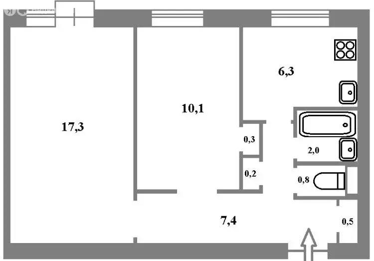 2-комнатная квартира: Санкт-Петербург, улица Типанова, 29 (45 м) - Фото 1