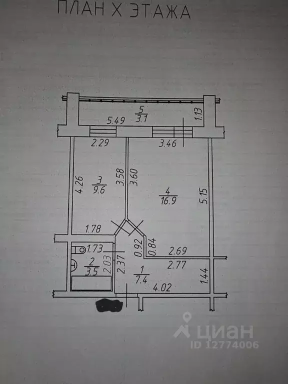 1-к кв. Татарстан, Набережные Челны просп. Чулман, 36А (37.4 м) - Фото 2