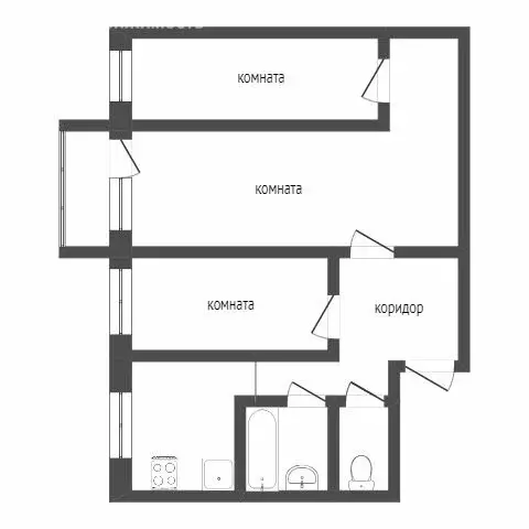 3-комнатная квартира: Улан-Удэ, улица Гагарина, 44 (80 м) - Фото 1