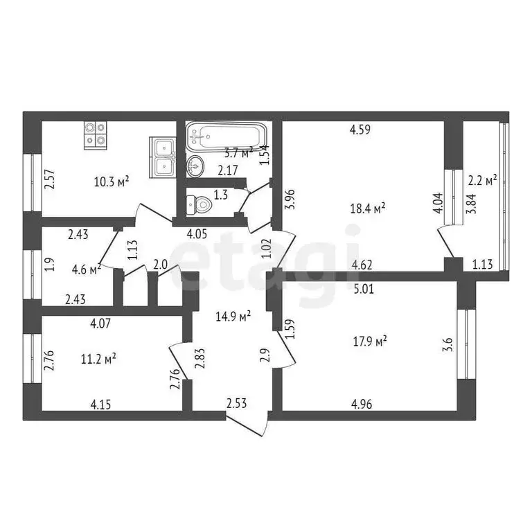 4-комнатная квартира: Тамбов, Советская улица, 176/11 (84 м) - Фото 0