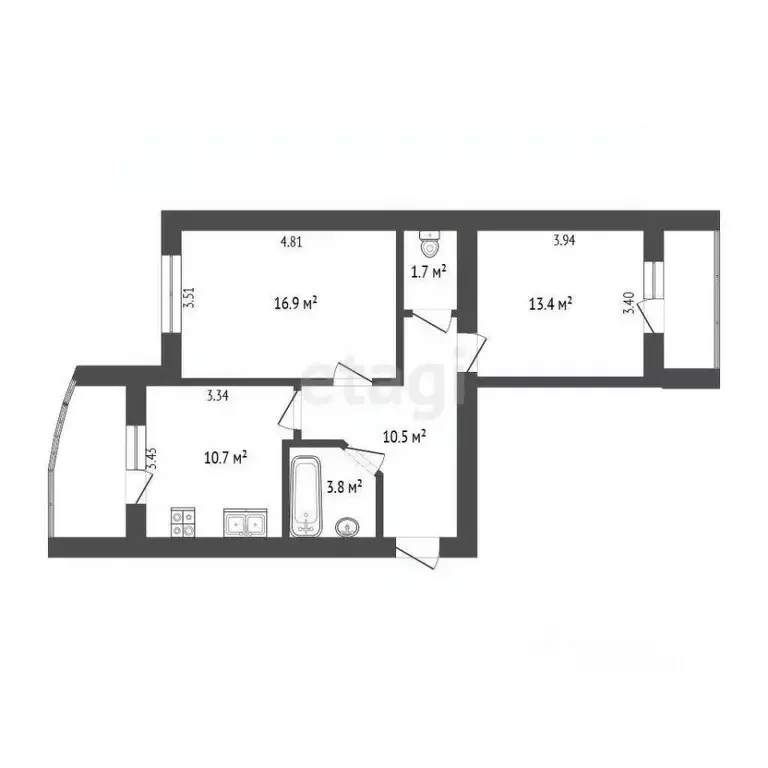 2-к кв. Калужская область, Калуга бул. Солнечный, 2 (57.0 м) - Фото 2