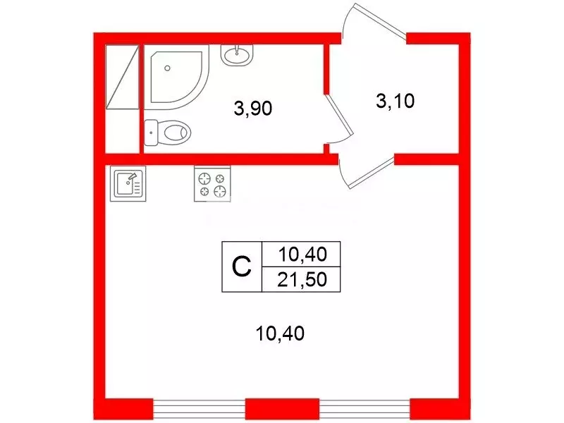 Квартира-студия: посёлок Ковалёво, улица Александра Разгонина, 2к2 ... - Фото 1