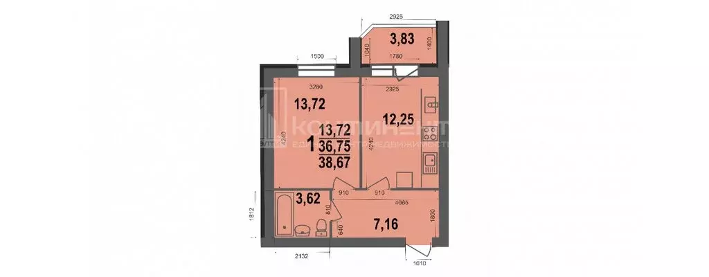 1-комнатная квартира: Ковров, улица 9 Мая, 8 (38.7 м) - Фото 0