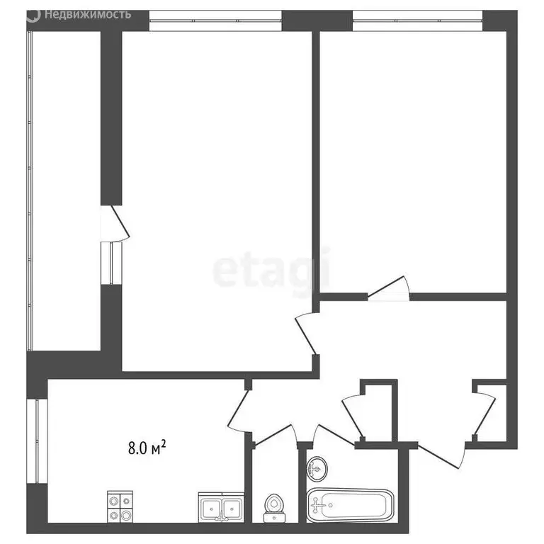 2-комнатная квартира: Омск, улица Ватутина, 11А (48.7 м) - Фото 0