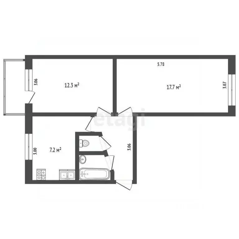 2-к кв. Белгородская область, Белгородский район, Разумное рп ул. 78-й ... - Фото 2