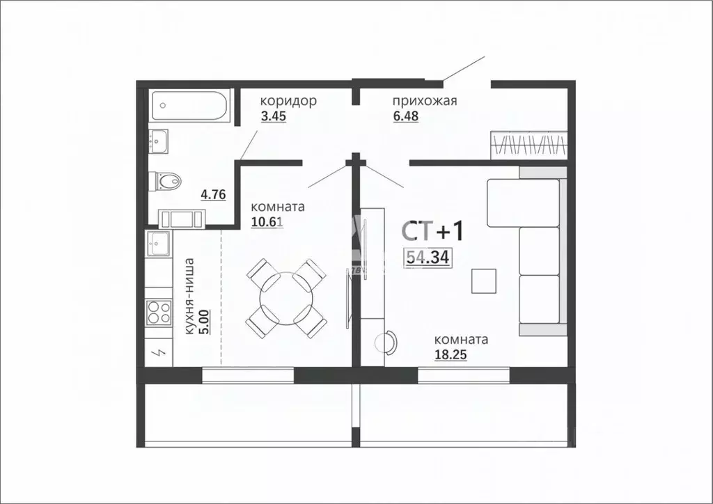 1-к кв. Челябинская область, Челябинск Артиллерийская ул., 97 (54.34 ... - Фото 2
