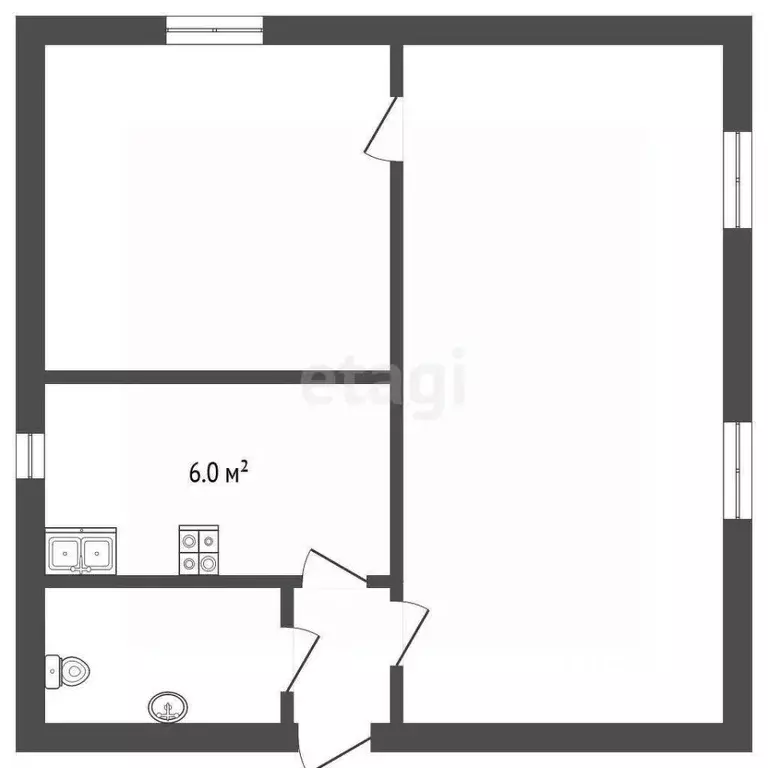 2-к кв. Крым, Бахчисарай ул. Ленина, 30А (34.3 м) - Фото 2