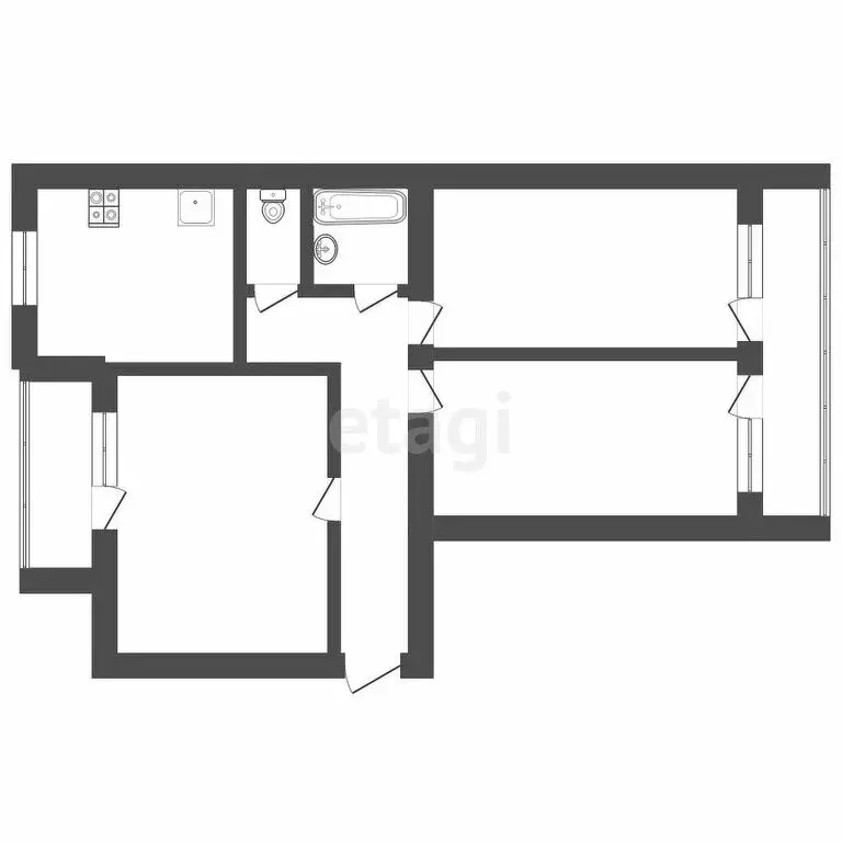 3-комнатная квартира: Тюмень, улица Карла Маркса, 110А (63.4 м) - Фото 0