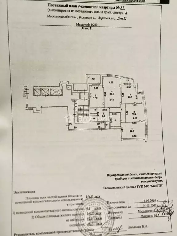 4-к кв. Московская область, Балашиха Заречная ул., 22 (147.0 м) - Фото 2