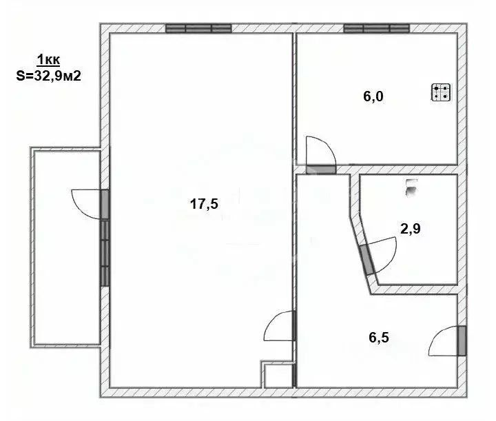 1-к кв. Калининградская область, Калининград Госпитальная ул., 26 ... - Фото 2