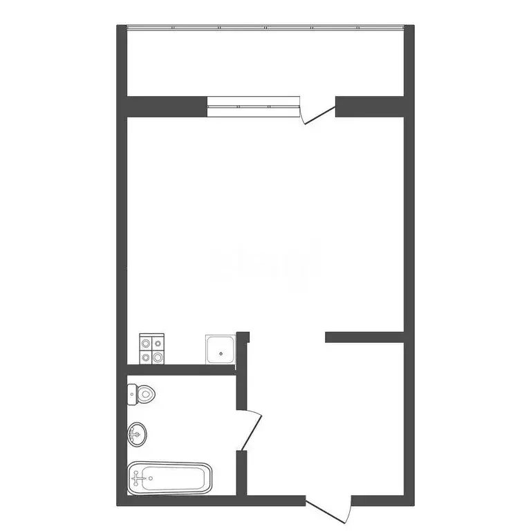 Квартира-студия: Набережные Челны, улица Виктора Полякова, 9А (29 м) - Фото 1