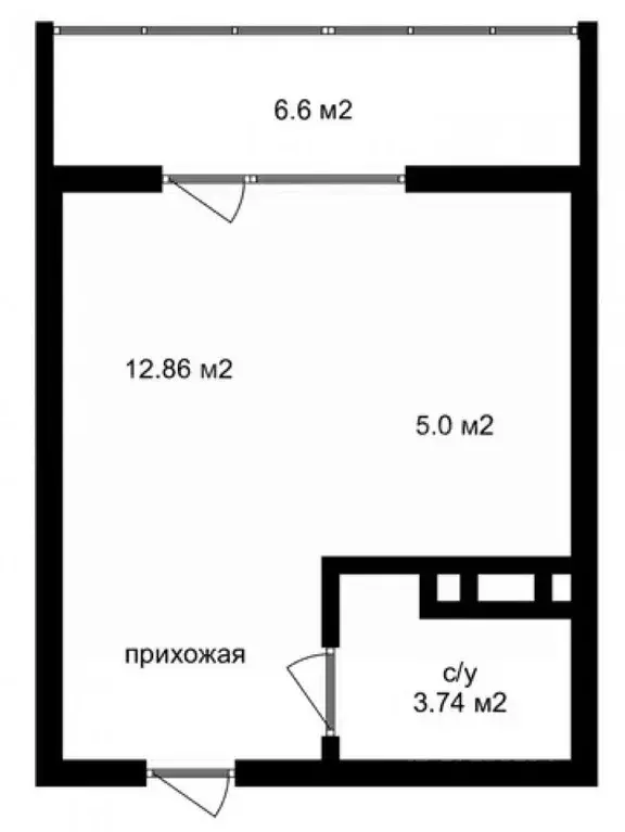 Студия Тюменская область, Тюмень Интернациональная ул., 199к2 (34.0 м) - Фото 2