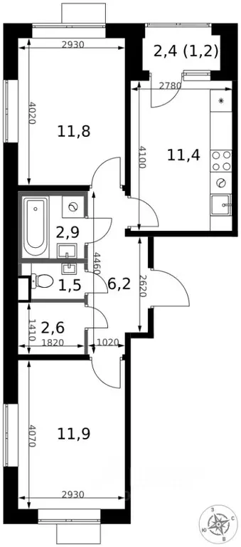 2-к кв. Московская область, Химки Клязьма-Старбеево мкр, Международный ... - Фото 1