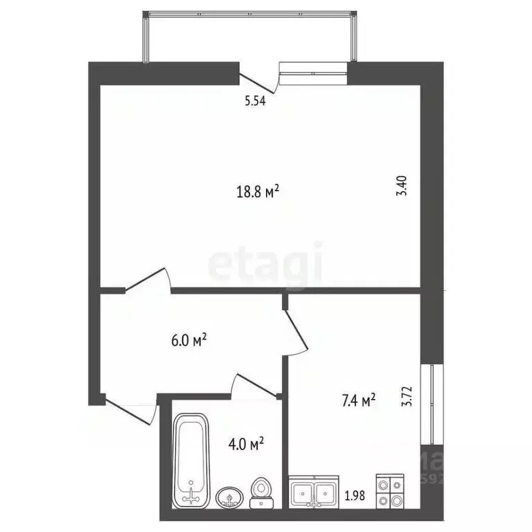 1-к кв. Крым, Красногвардейский район, Октябрьское пгт ул. Цурцумия ... - Фото 1
