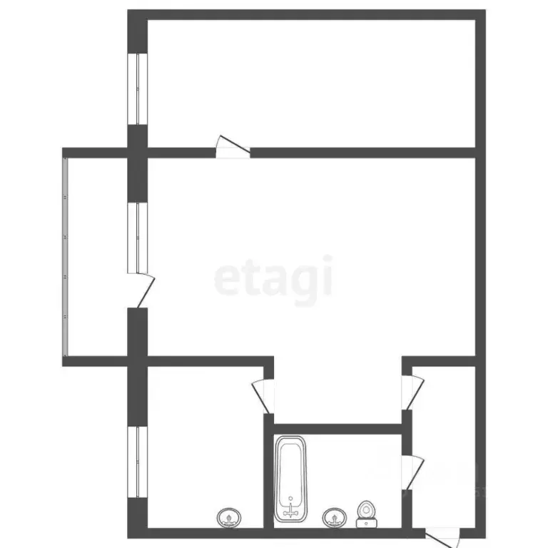 2-к кв. Томская область, Томск ул. Елизаровых, 40 (43.5 м) - Фото 1