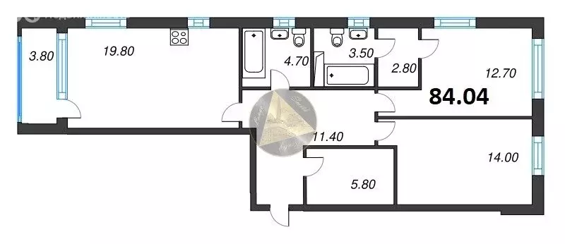 2-комнатная квартира: Санкт-Петербург, Планерная улица, 99 (84.04 м) - Фото 1