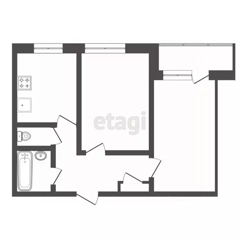 2-к кв. Тюменская область, Тюмень Ямская ул., 94 (48.5 м) - Фото 2