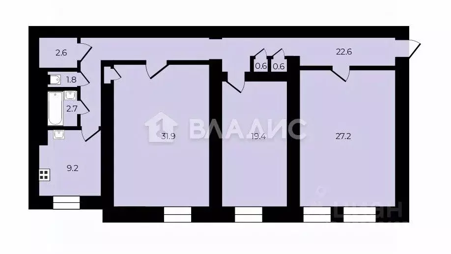 3-к кв. Санкт-Петербург ул. Рубинштейна, 14 (118.1 м) - Фото 2