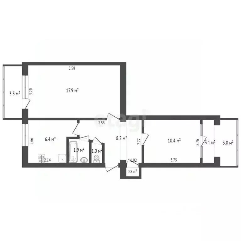 2-к кв. Крым, Евпатория ул. Некрасова, 45 (50.0 м) - Фото 2