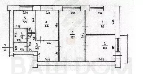 3-к кв. Брянская область, Брянск Полесская ул., 8 (61.2 м) - Фото 1