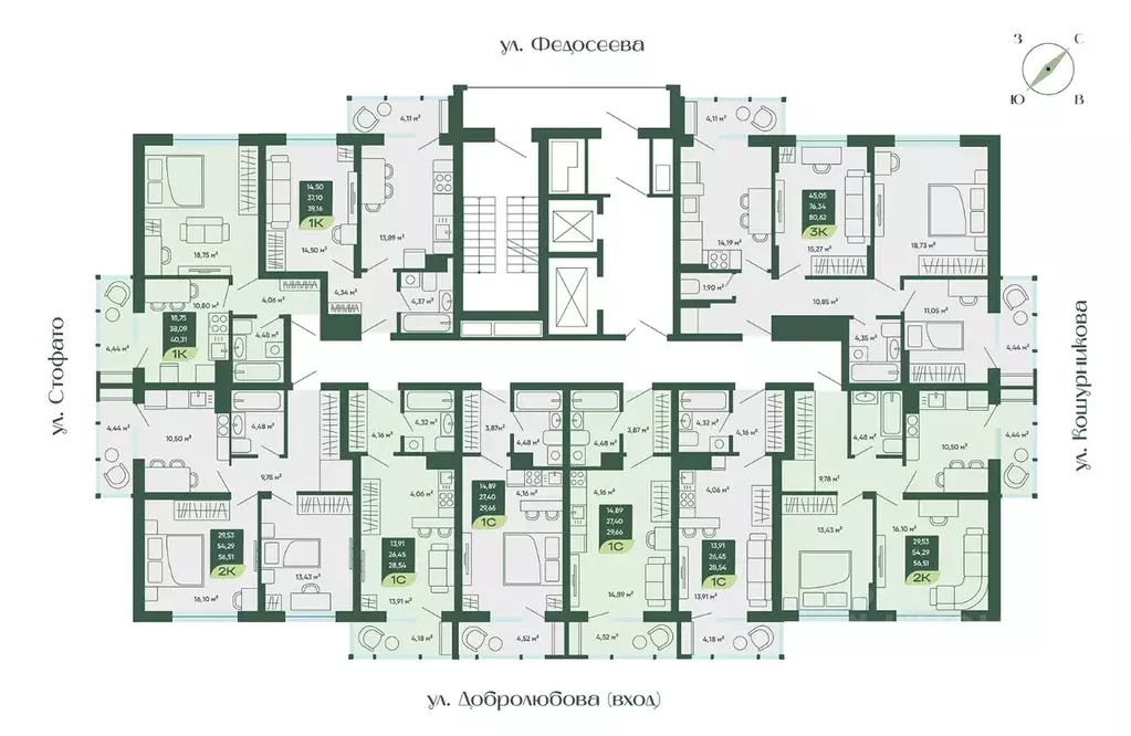 3-к кв. Новосибирская область, Новосибирск ул. Стофато, 26 (80.62 м) - Фото 1