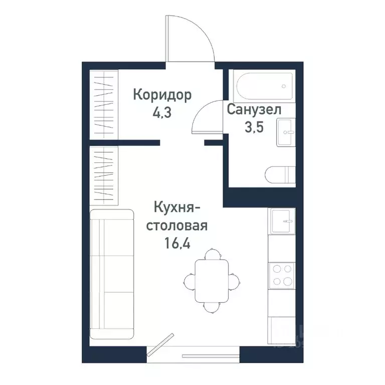 Студия Челябинская область, Челябинский городской округ, пос. ... - Фото 1