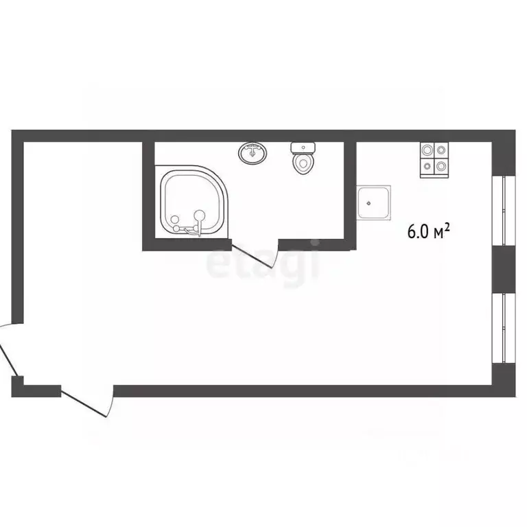 Студия Ростовская область, Батайск ул. Кирова, 9/1 (42.0 м) - Фото 2