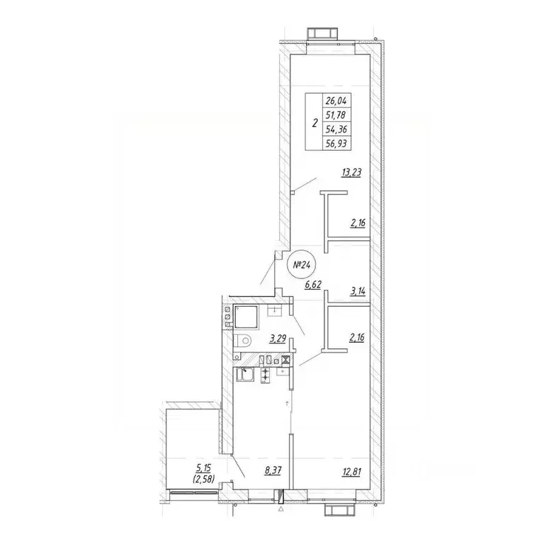 2-к кв. Калининградская область, Зеленоградск  (56.93 м) - Фото 1
