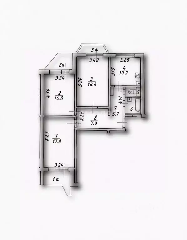3-к кв. Москва 1-й Очаковский пер., 3 (78.0 м) - Фото 2