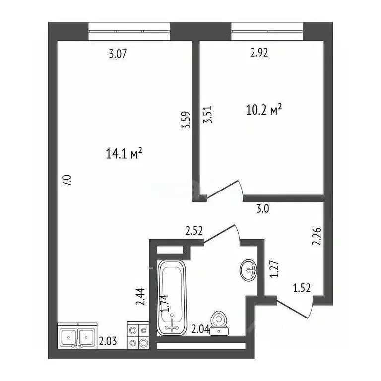 2-к кв. Москва Рязановское поселение, ул. Уточкина, 5к2 (38.5 м) - Фото 2