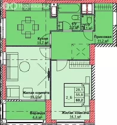 2-комнатная квартира: Владивосток, жилой комплекс Каштановый двор ... - Фото 1
