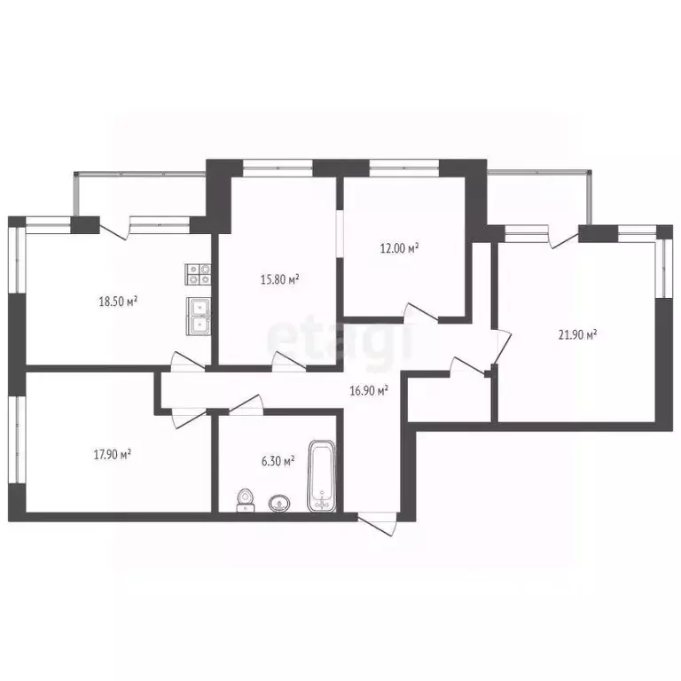 4-к кв. Саха (Якутия), Якутск Октябрьская ул., 26/5 (72.0 м) - Фото 2