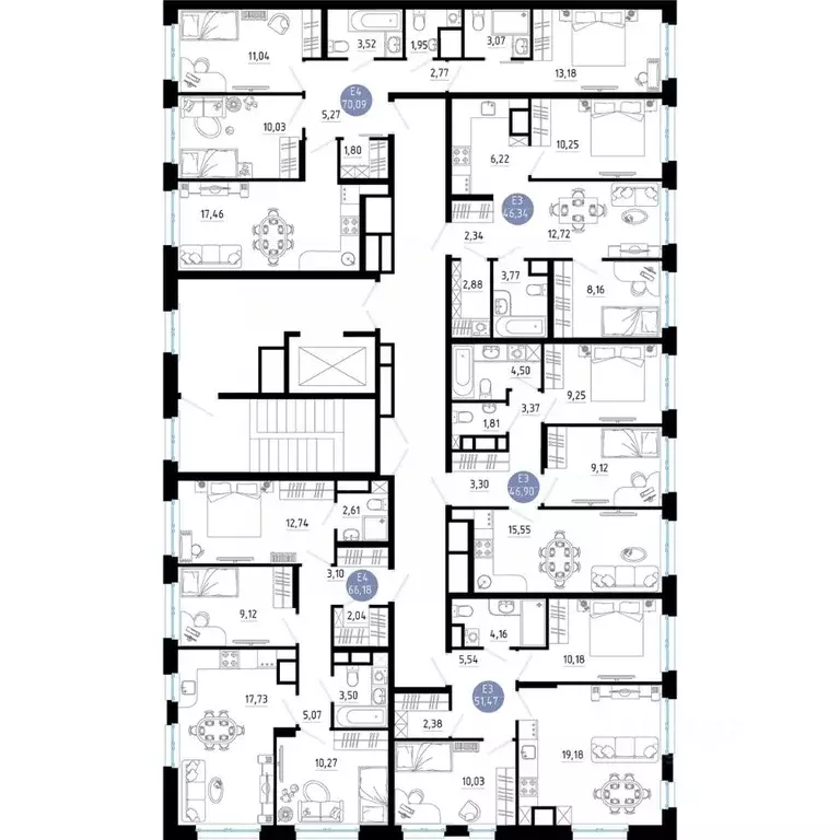 3-к кв. Рязанская область, Рязань 9-10-й кв-л,  (70.09 м) - Фото 1