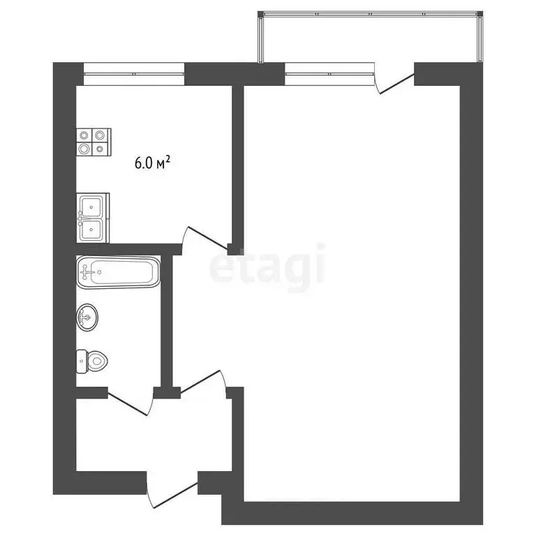 1-комнатная квартира: Ялта, улица Дзержинского, 21 (39 м) - Фото 1
