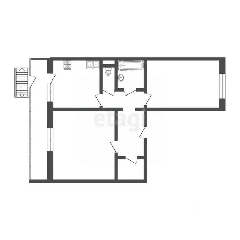 2-к кв. Смоленская область, Кардымово пгт ул. Ленина, 54 (51.3 м) - Фото 1