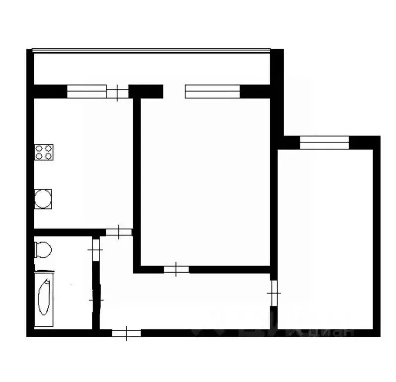 2-к кв. Татарстан, Казань ул. Фатыха Амирхана, 105 (48.3 м) - Фото 2