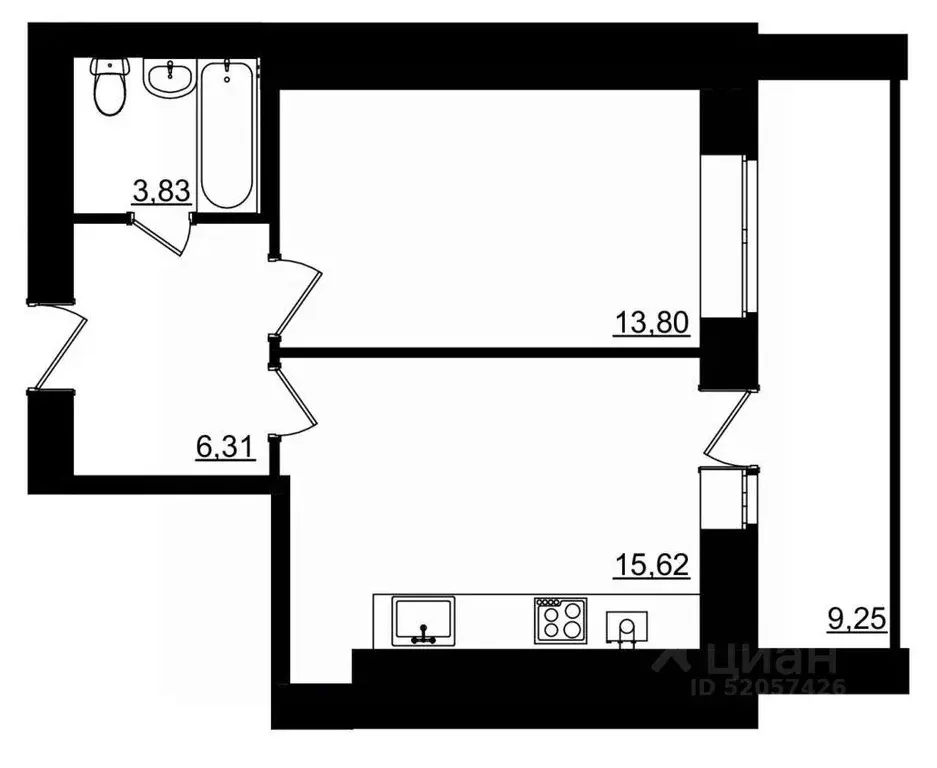 1-к кв. Костромская область, Кострома Малышково мкр,  (44.19 м) - Фото 0