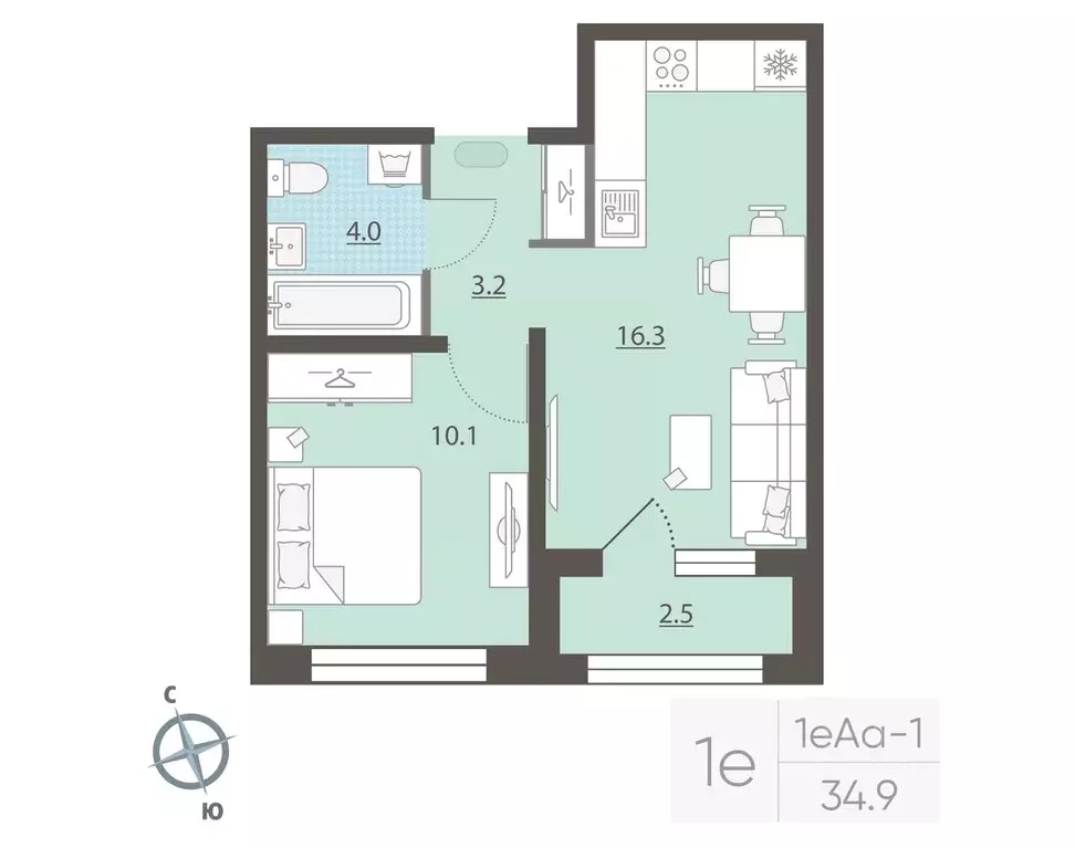 1-к кв. Свердловская область, Екатеринбург Центральный жилрайон, Азина ... - Фото 2