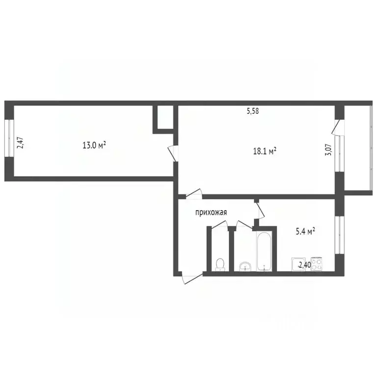 2-к кв. Тюменская область, Тобольск 4-й мкр, 2 (47.1 м) - Фото 1