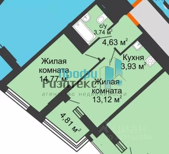 1-к кв. Нижегородская область, Нижний Новгород ул. Родионова, 178 ... - Фото 2