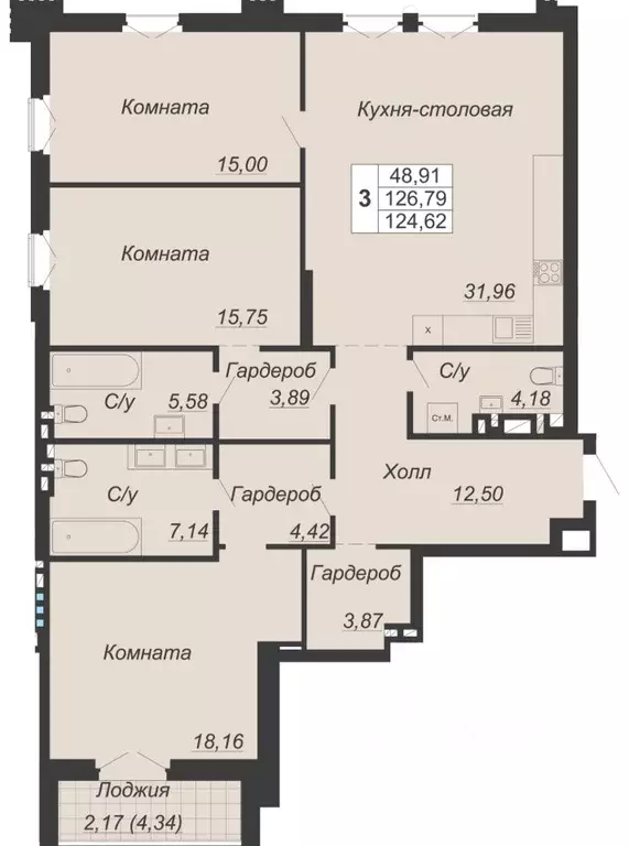 3-к кв. Ростовская область, Ростов-на-Дону Социалистическая ул., 118 ... - Фото 0