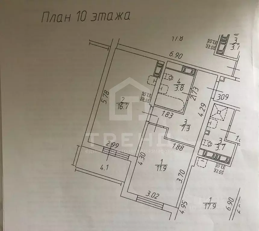 1-к кв. Санкт-Петербург просп. Ветеранов, 171к2 (39.7 м) - Фото 2