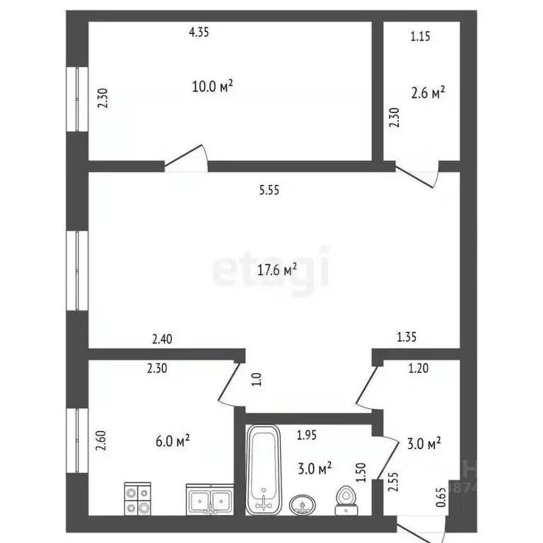 2-к кв. Орловская область, Орел ул. Сурена Шаумяна, 38 (42.2 м) - Фото 2