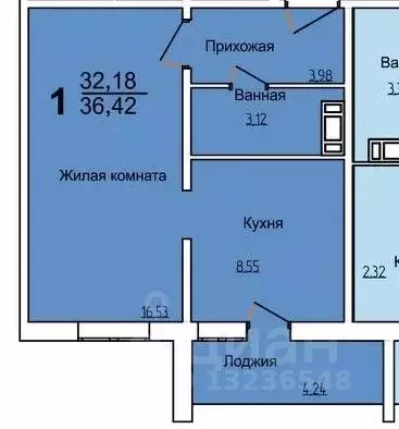 1-к кв. Челябинская область, Челябинск ул. 2-я Эльтонская, 32 (32.3 м) - Фото 0