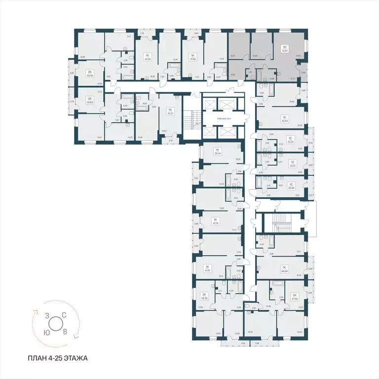 3-комнатная квартира: Новосибирск, улица Дуси Ковальчук, 385 (72.27 м) - Фото 1