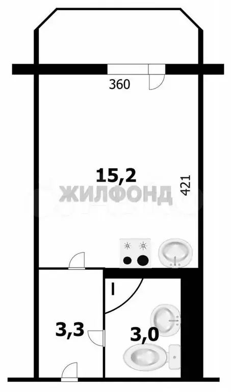Квартира-студия, 22,3 м, 10/17 эт. - Фото 0